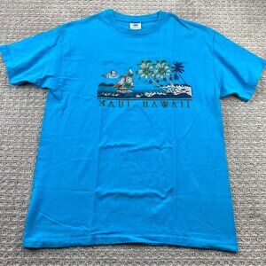 Vintage 90s T-Shirt Men Extra Large XL Teal Maui Hawaii Single Stitch Shirt USA